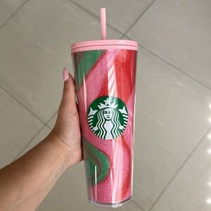 Pink Red Rare Holiday Starbucks Tumbler